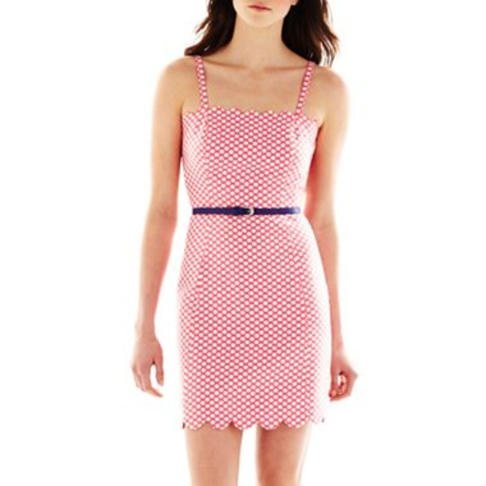 I 🖤 Ronson Pink Jaquard Dot Dress